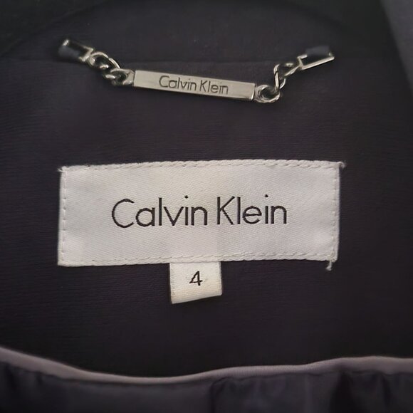 CALVIN KLEIN | Navy Blue Calvin Klein Buttons 100% Polyester Blazer - Picture 6 of 13